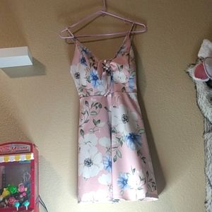 Retro style dress with floral print (M)